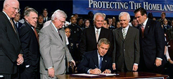President George W Bush Signs the Homeland Security Appropriations Act